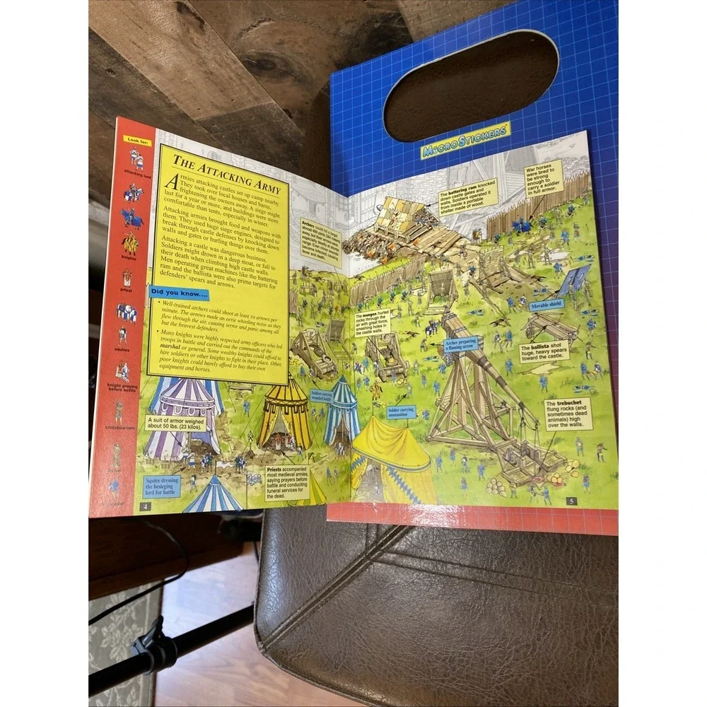 VTG Readers Digest Micro Stickers Castle Siege Worlds of Adventure Medieval Kids